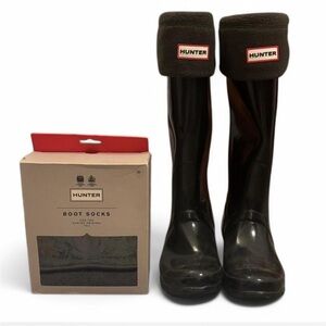 HUNTER black knee high boots